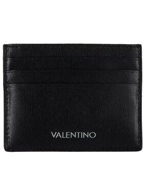 Valentino Men's Black Marnier Leather Card Holder - NIB